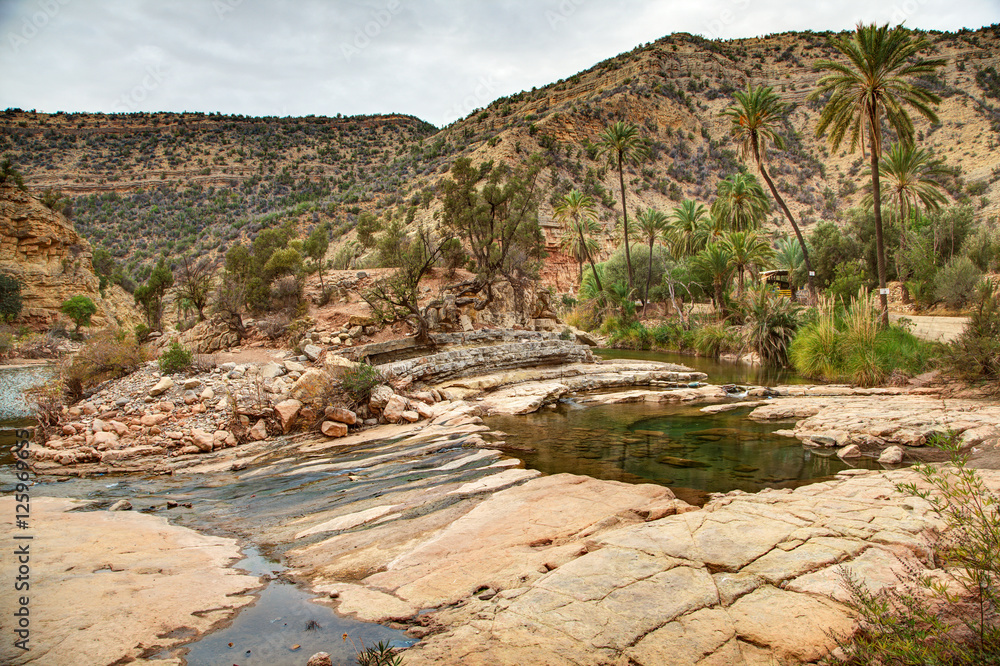 Fotografie Oasis sur la route d'Immouzer - Maroc