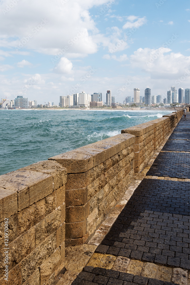 Mediterranean sea at Tel Aviv, Israel.