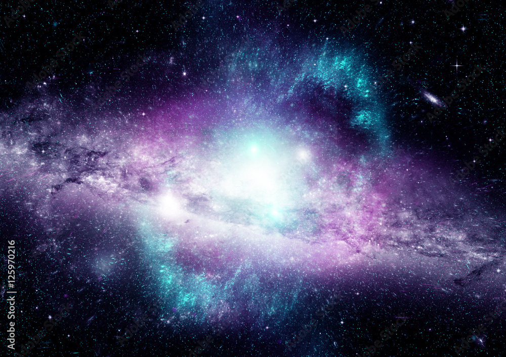 Stars, dust and gas nebula in a far galaxy Stars, dust and gas nebula in a far galaxy