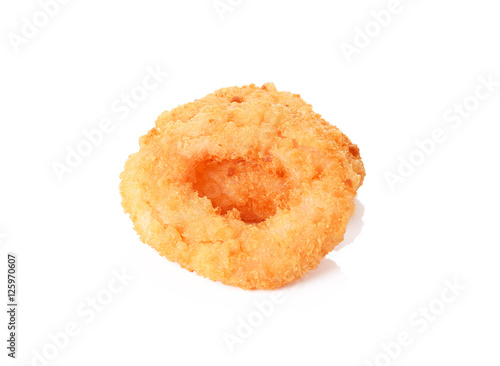 Shrimp donuts on white background