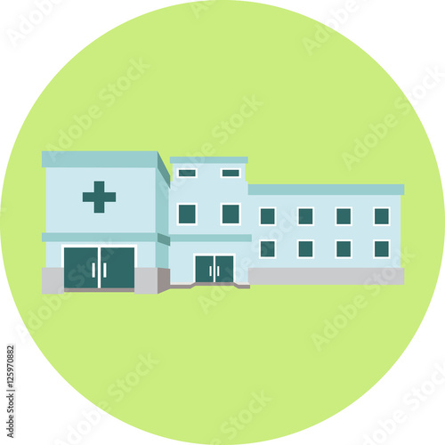 Vector illustration with contemporary multistorey hospital