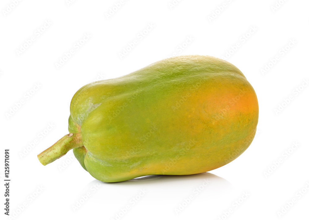 ripe papaya isolated on a white background