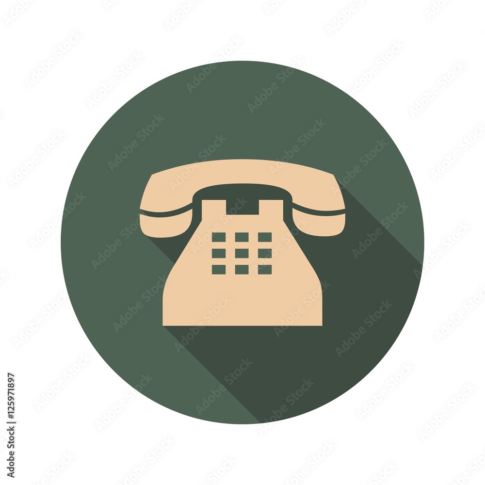 Retro Phone Web Icon in Flat Design with Long Shadows Retro Phone Web Icon in Flat Design with Long Shadows