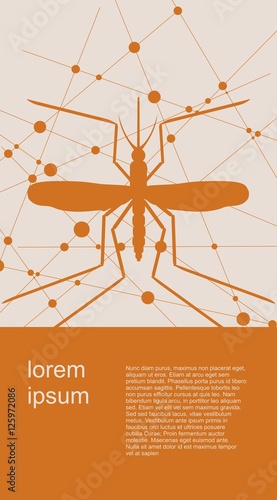 Modern vector brochure, report or flyer design template. Medical industry, biotechnology and biochemistry concept. Scientific medical designs. Zika virus mosquito transmission diseases. Field for text