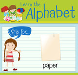 Flashcard alphabet P is for paper