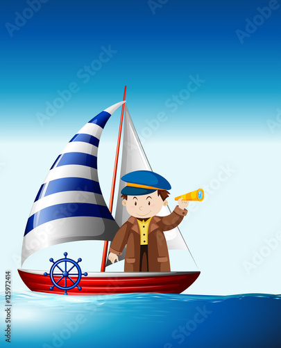 Sailor sailing at sea