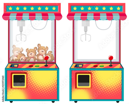 Arcade game machines with dolls