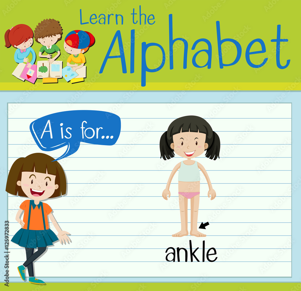 Flashcard letter A is for ankle Flashcard letter A is for ankle