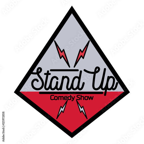 Color vintage Stand up comedy show emblem