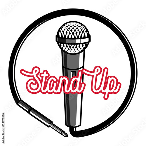 Color vintage Stand up comedy show emblem