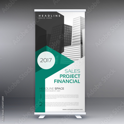 stylish roll up banner in modern style template