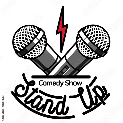 Color vintage Stand up comedy show emblem