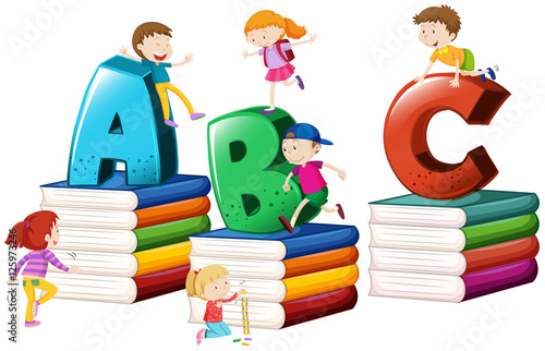 Children and english alphabets