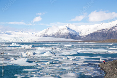 Glacier ice lagoon in Jokullsarlon photo