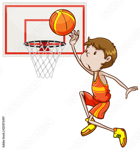 Man shooting basketball in the hoop