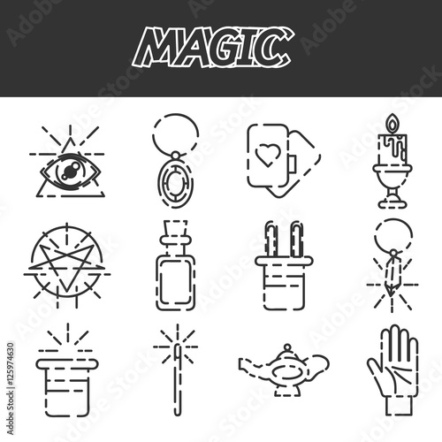 Magic flat icon set