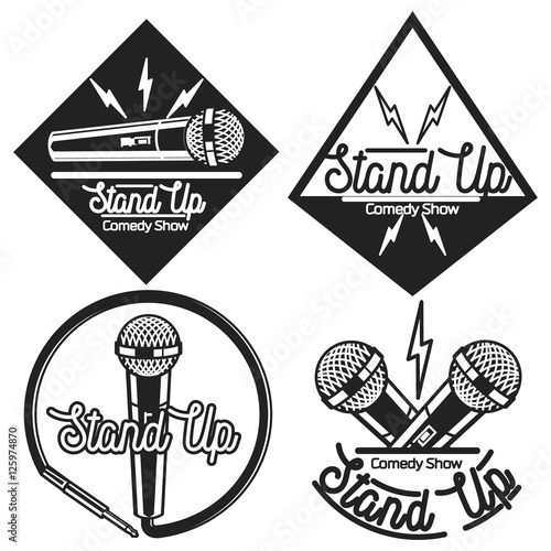 Vintage Stand up comedy show emblems