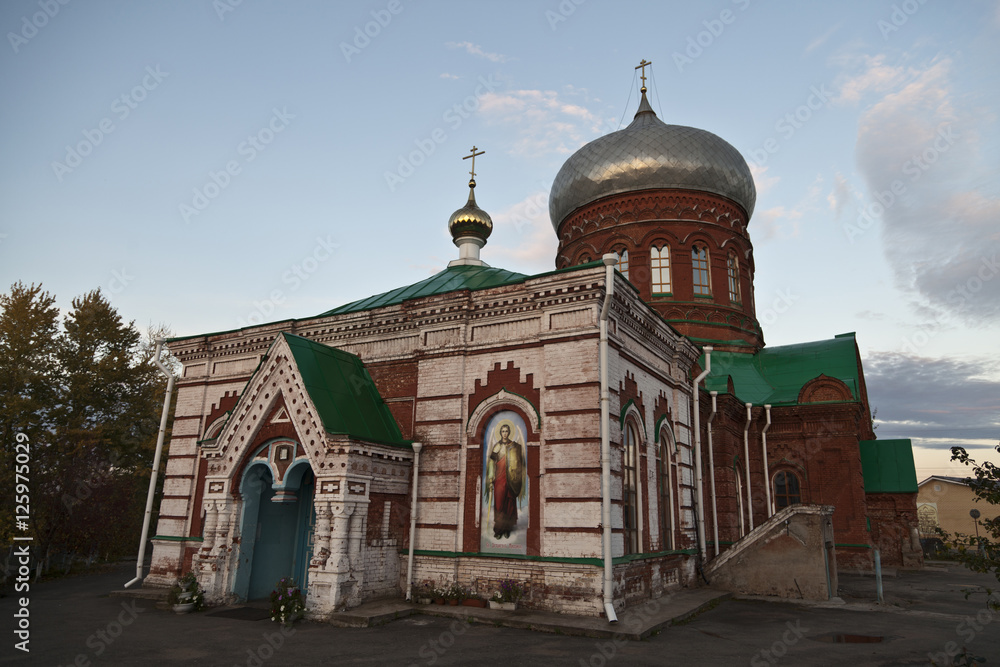Obraz premium Церковь Александра Невского. Село Лобаново. Пермский край