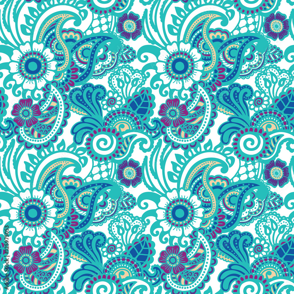 Paisley seamless colorful pattern Paisley seamless colorful pattern