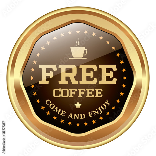 Free Coffe brown badge