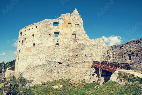 Ruins of Topolcany castle, Slovak republic, central Europe photo