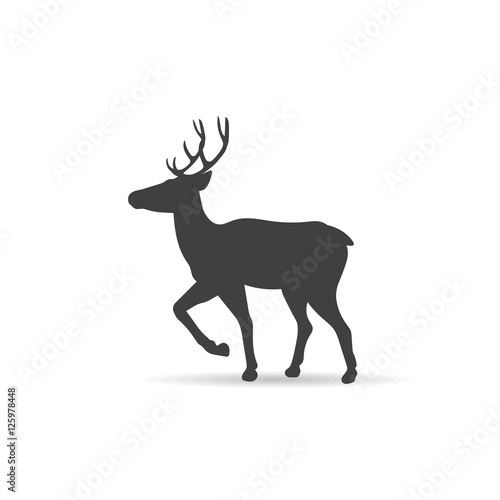 Vector emblem monochrome deer