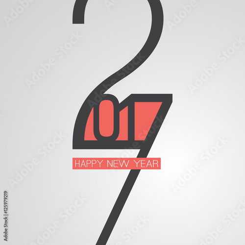  Best Wishes - Abstract Retro Style Happy New Year Greeting Card or Background, Creative Design Template - 2017 