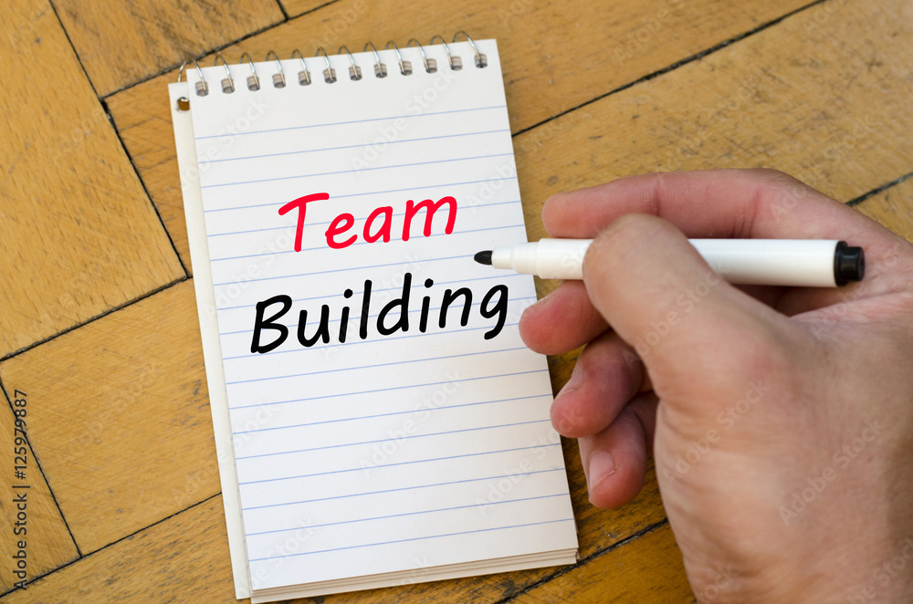 Team building text concept on notebook Team building text concept on notebook