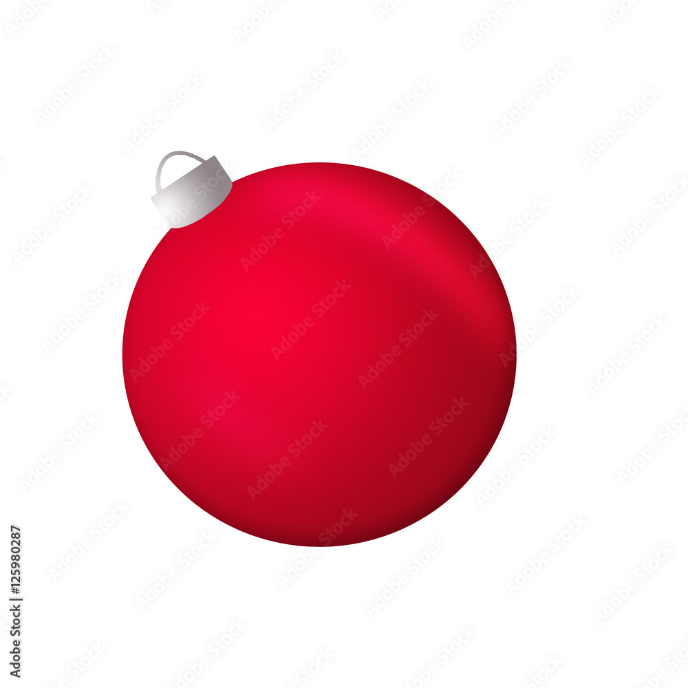 Red Christmas ball isolated on white background Red Christmas ball isolated on white background