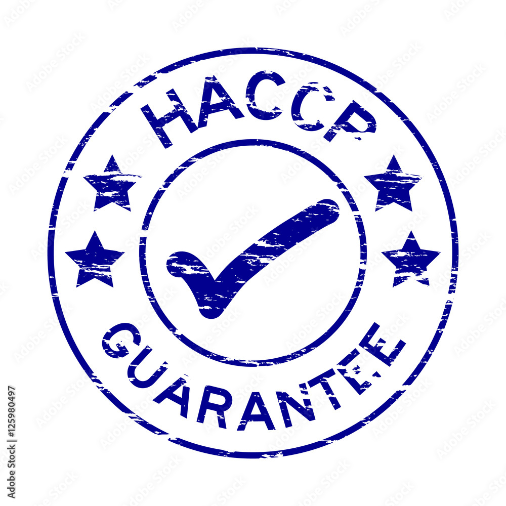 Grunge blue HACCP guarantee rubber stamp Grunge blue HACCP guarantee rubber stamp
