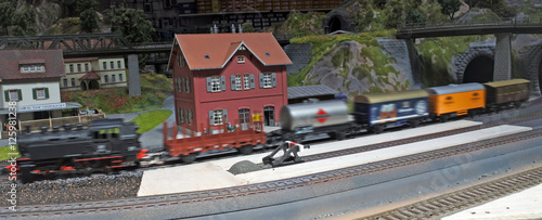 Miniature model of the steam train