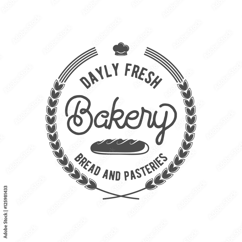 vintage retro bakery logo badge or label
