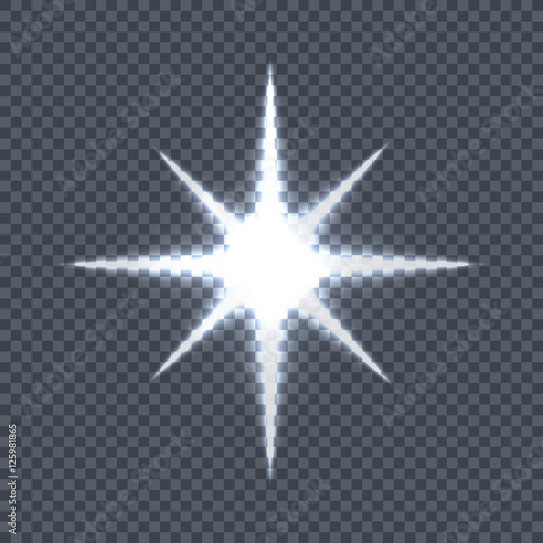 Glowing Star on Transparent Background Vector