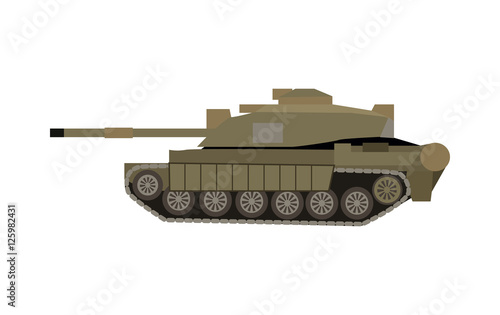 Military Tank Isolated. Armoured Fighting Vehicle