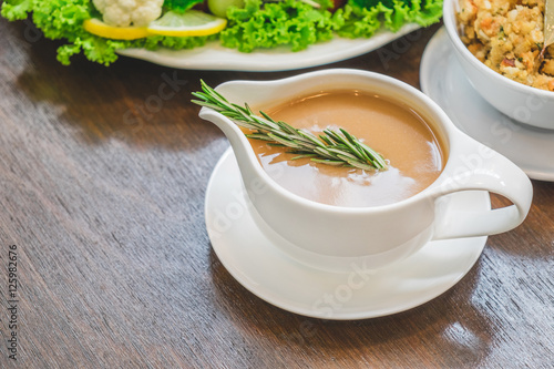 Close up of Gravy sauce.