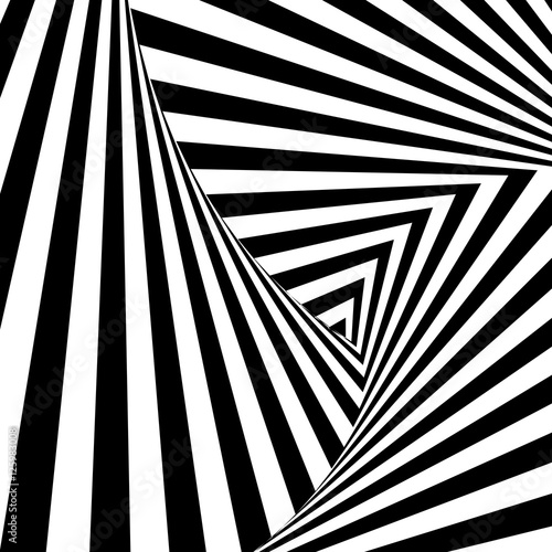 pattern of black and white lines. Optical illusion. Vector illustration. As background, picture, wallpaper