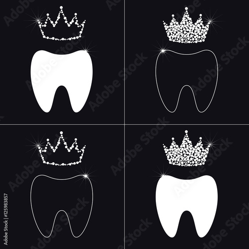 dent and diamond crown. abstraction, logo