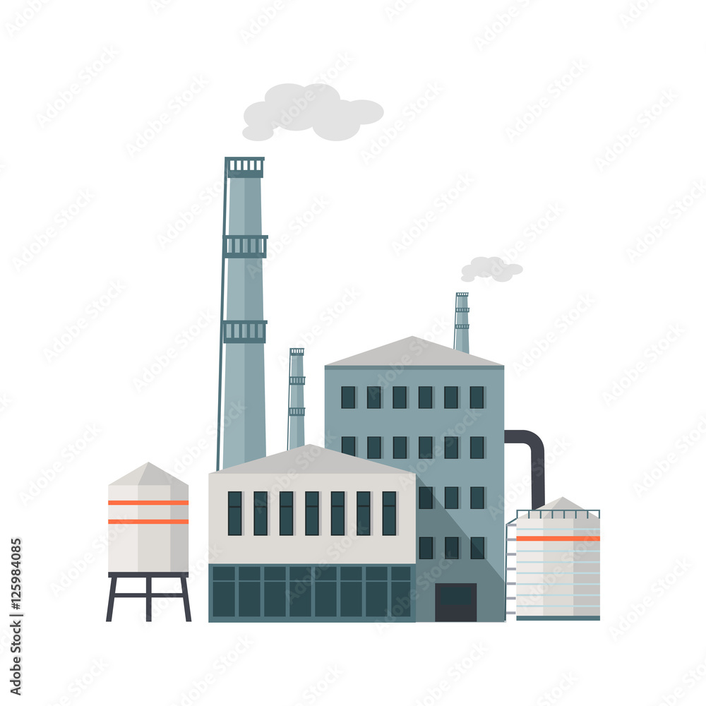 Obraz premium Factory Building in Flat