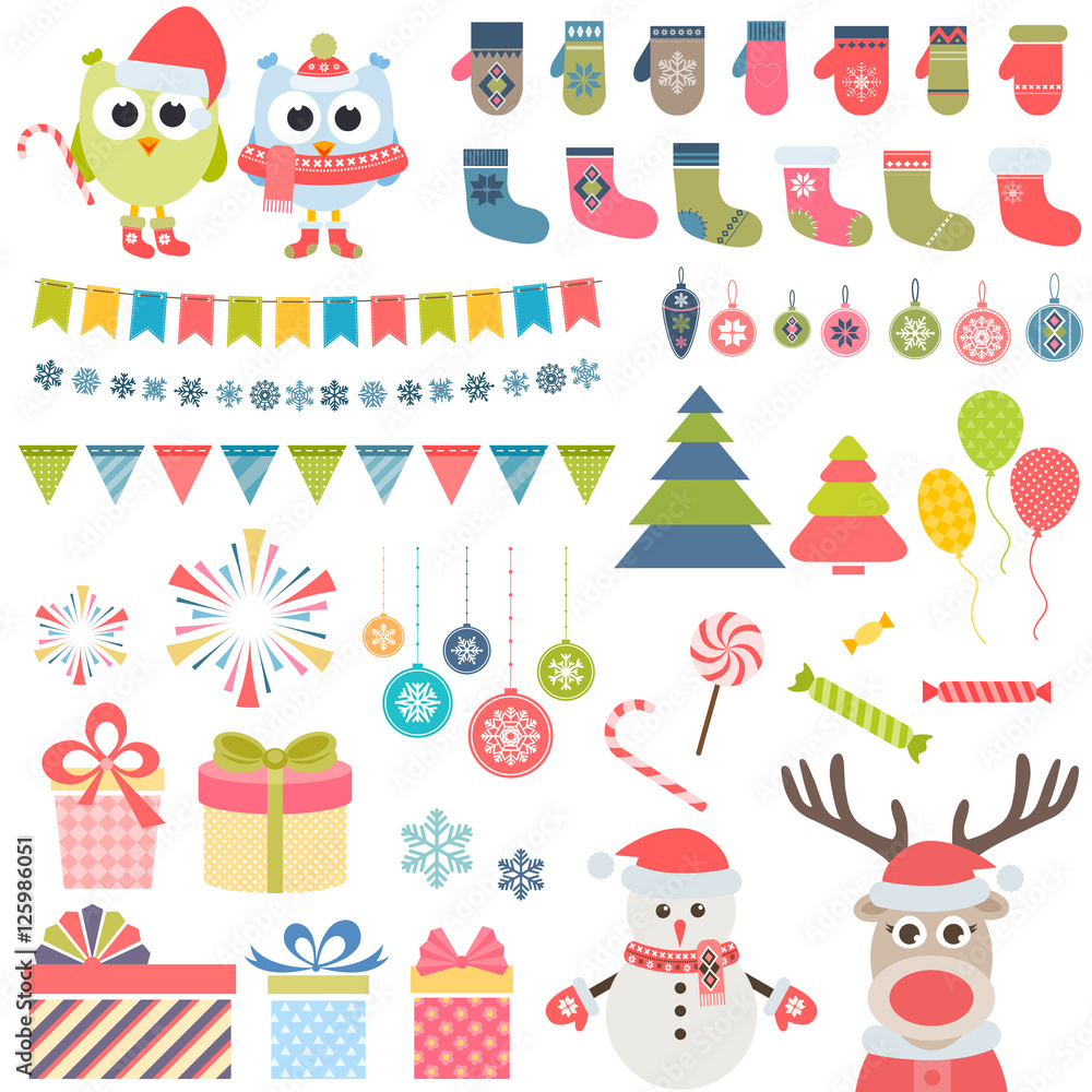Set of christmas elements Set of christmas elements