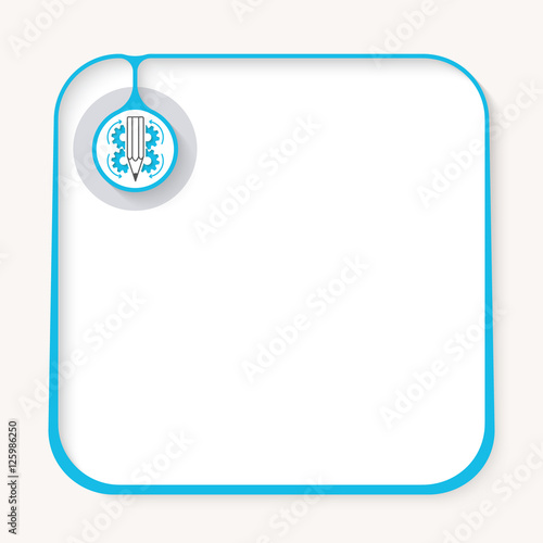 Text box for fill your text and with pencil and cogwheels