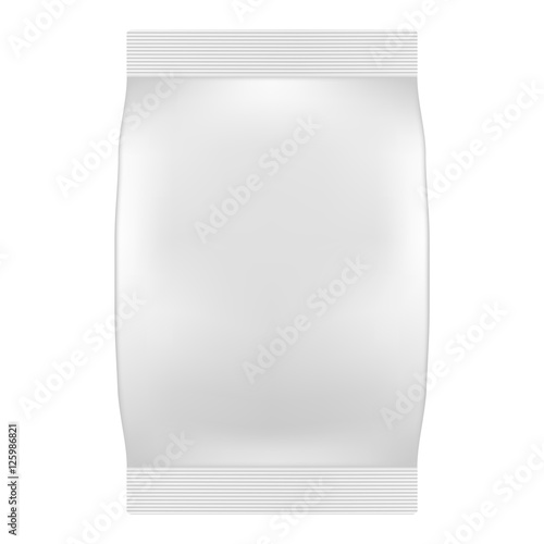 Blank White Bag Packaging For Wipes, Tissues or Food. Vector. Pr