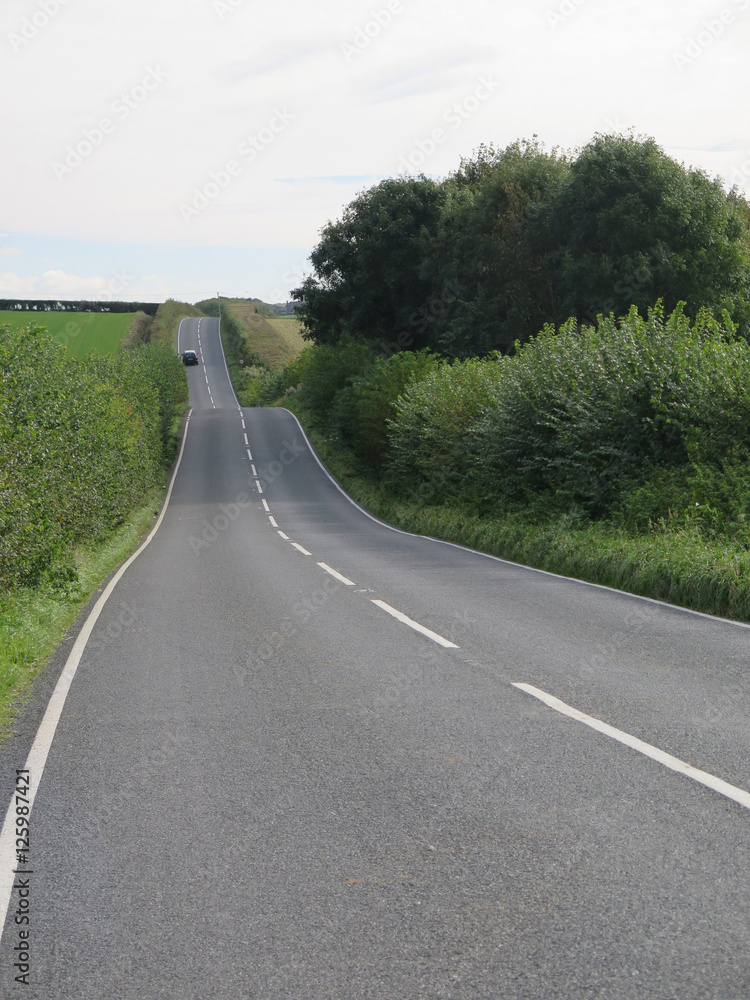 Fototapeta premium Hilly windy country lane