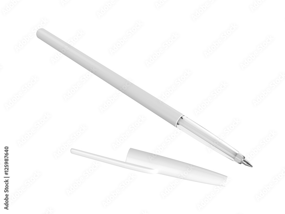 Pen Isolated on White Background, 3D rendering Pen Isolated on White Background, 3D rendering