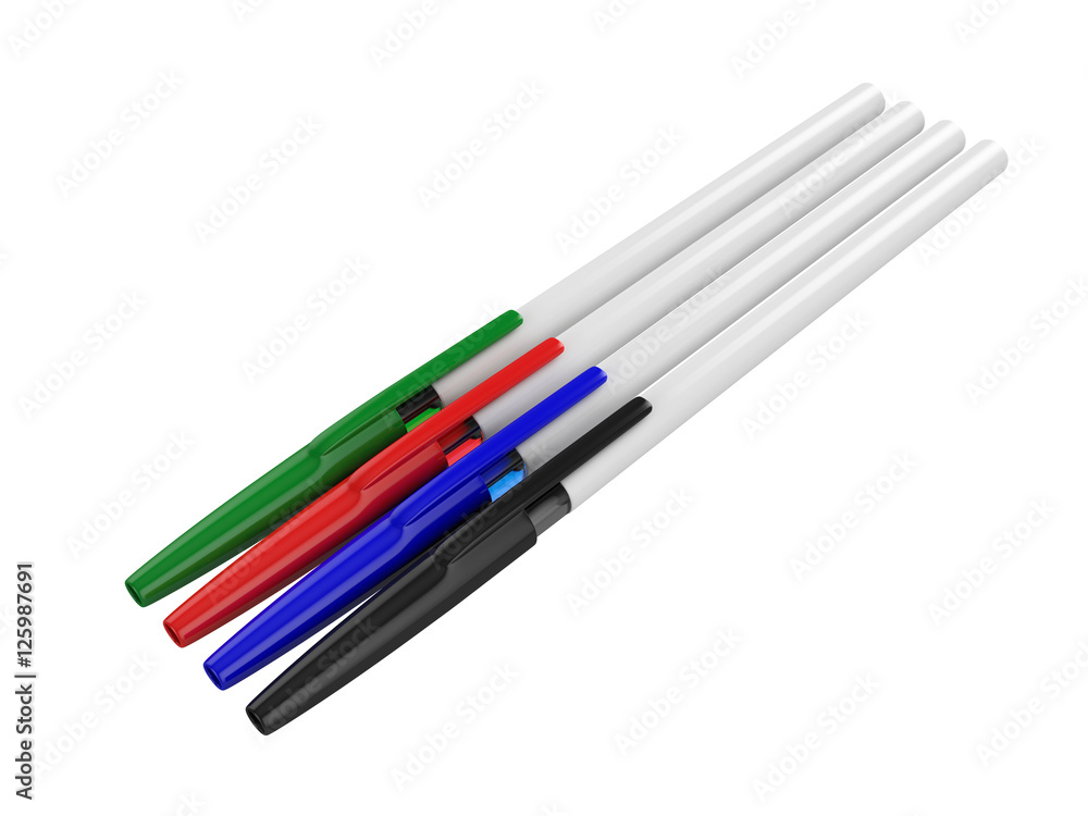 Pen Isolated on White Background, 3D rendering Pen Isolated on White Background, 3D rendering