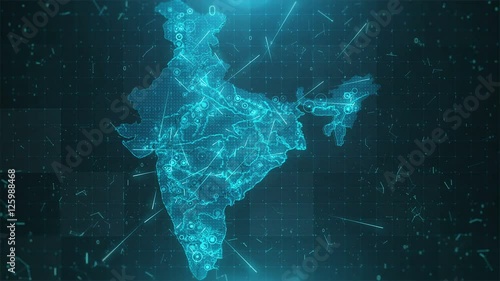 India Map Background Cities Connections 4K