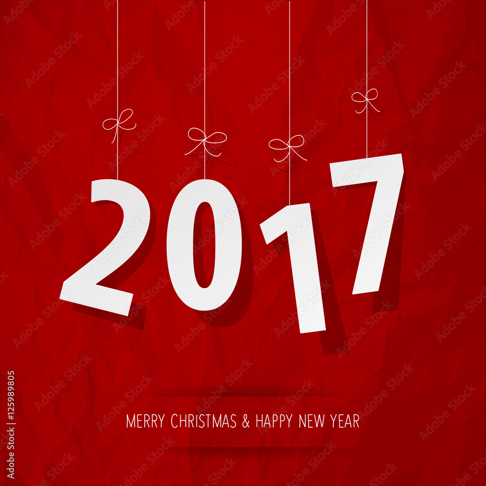 paper 2017 digits white on crumpled paper red background paper 2017 digits white on crumpled paper red background