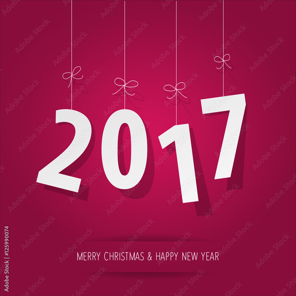 paper 2017 digits on pink background paper 2017 digits on pink background