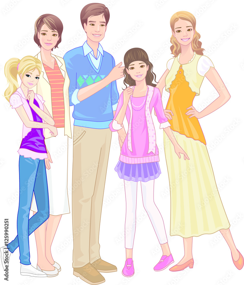Naklejka premium Vector illustration of Family