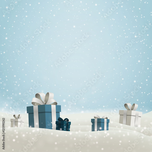 Vector Illustration of a Christmas Holiday Design with Gift Boxes