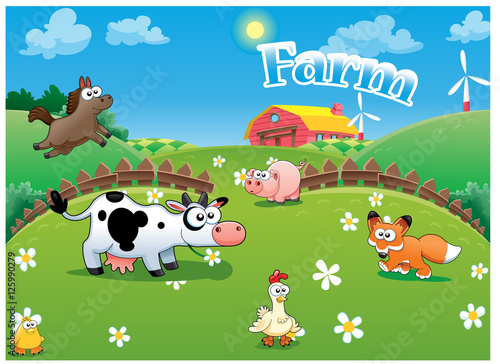 Vector illustration of Farm cartoon © magemasher